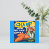  Champ Brand Sweet Potates Ad Briefkaart (Staand voorkant)