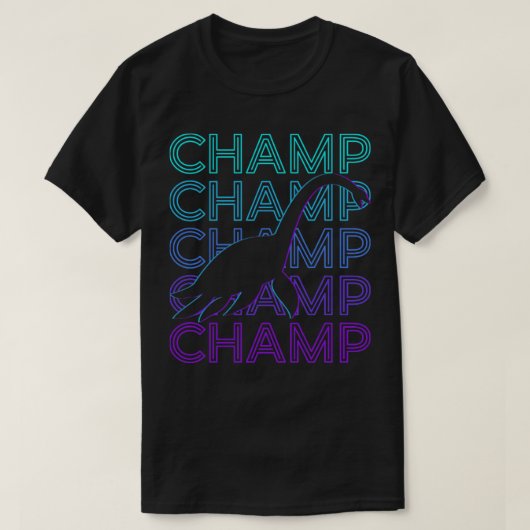 Champ Champy Lake Monster Retro Gift T-shirt (Design voorkant)