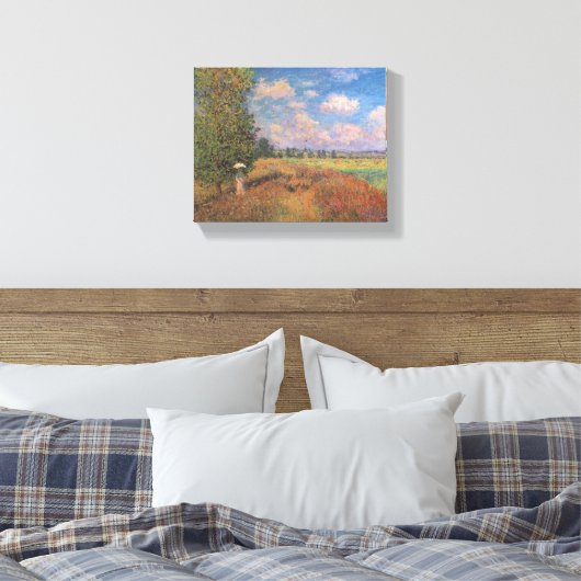 Champ de Coquelicots - Claude Monet - c1875 Canvas Afdruk (Insitu (Slaapkamer))