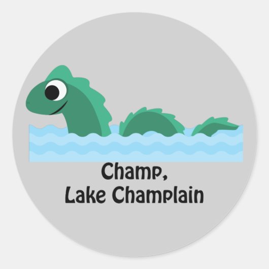 Champ, Lake ChamPlain Ronde Sticker (Voorkant)