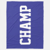 CHAMP Leuke sportieve witte tekst op diepe donkerb Fleece Deken (Voorkant)