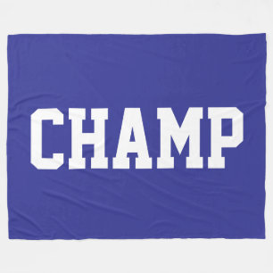 CHAMP Leuke sportieve witte tekst op diepe donkerb Fleece Deken