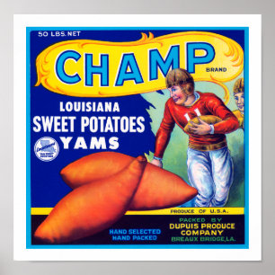 Champ Louisiana Sweet Potates Poster