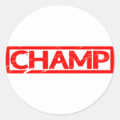 Champ Stamp Ronde Sticker (Voorkant)