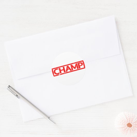 Champ Stamp Ronde Sticker (Envelop)