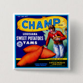 Champ Sweet-aardappelen Vierkante Button 5,1 Cm (Voorkant)