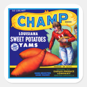 Champ Sweet-aardappelen Vierkante Sticker