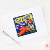 Champ Sweet-aardappelen Vierkante Sticker (Envelop)