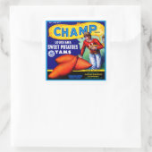 Champ Sweet-aardappelen Vierkante Sticker (Tas)