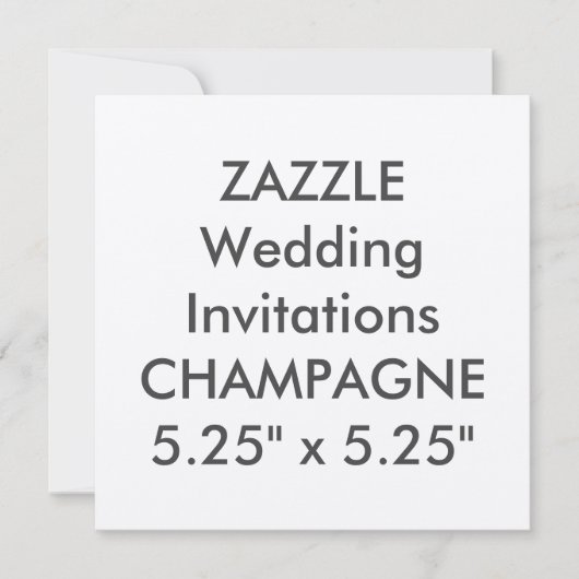 CHAMPAGNE 110 lb 5,25-inch Square Wedding Invitati Kaart (Voorkant)