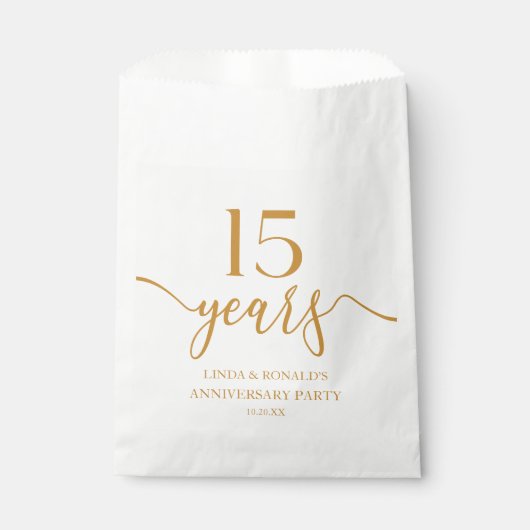 Champagne 15e bruiloft Jubileum Bedankzakje (Voorkant)