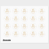 Champagne 15e bruiloft Jubileum Ronde Sticker (Vel)