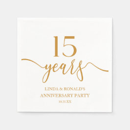 Champagne 15e bruiloft Jubileum Servet