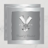 Champagne 25e huwelijksjubileumfeest kaart (Voorkant / Achterkant)