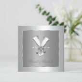 Champagne 25e huwelijksjubileumfeest kaart (Staand voorkant)