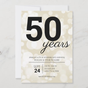 Champagne 50th Jubileum Party Kaart