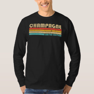 Champagne Achternaam Retro Vintage 90s Verjaardags T-shirt