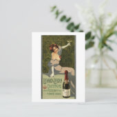 Champagne, Adverteren, vrouw,  Briefkaart (Staand voorkant)