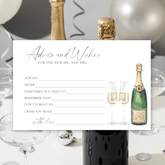 Champagne - advies en wensen bruidsdouche briefpapier