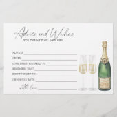 Champagne - advies en wensen bruidsdouche briefpapier (Voorkant)