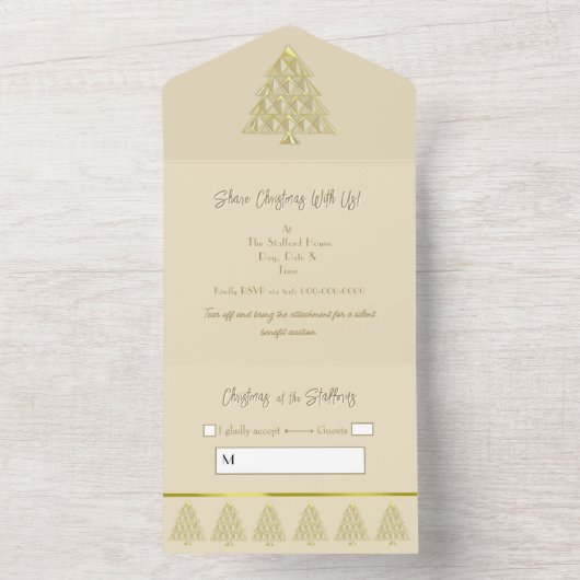 Champagne All in One Christmas Event Uitnodiging (Binnen)