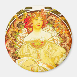 Champagne, Alphonse Mucha - Magneet