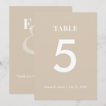 Champagne Ampersand Bruiloft | Modern Tafelnummer