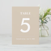 Champagne Ampersand Bruiloft | Modern Tafelnummer (Staand voorkant)