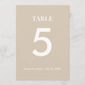 Champagne Ampersand Bruiloft | Modern Tafelnummer (Voorkant)