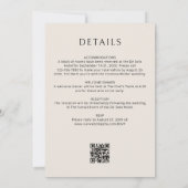 Champagne Ampersand Script QR Code Wedding Kaart (Achterkant)
