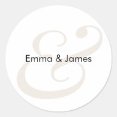 Champagne Ampersand Trouw | Monogram Envelop Ronde Sticker (Voorkant)