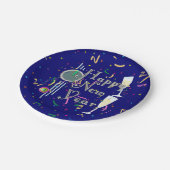 Champagne and Countdown Clock New Years Papieren Bordje (Gekanteld)