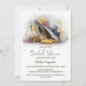 Champagne and Elegant Gold High Heel Shoes Kaart (Voorkant)