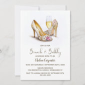 Champagne and Floral Shoes Brunch and Bubbly Kaart (Voorkant)
