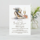 Champagne and Gold Polka Dot High Heel Shoes Kaart (Staand voorkant)