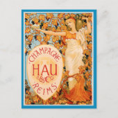 Champagne Art Nouveau Poster Art Briefkaart (Voorkant)