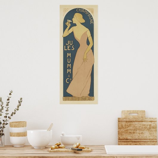 Champagne Art Nouveau-Posters Poster (Keuken)