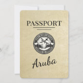 Champagne Aruba Passport Bewaar de datum Save The Date (Voorkant)