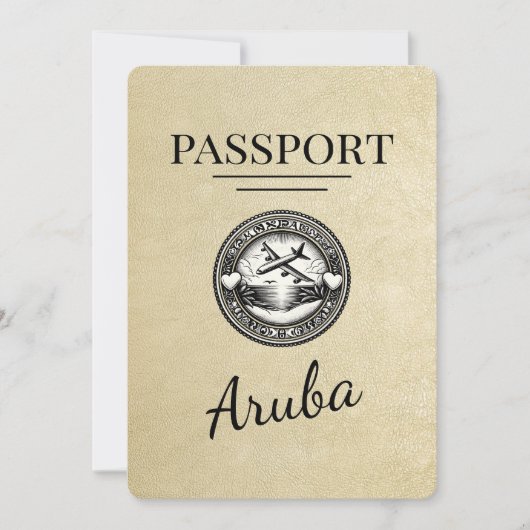 Champagne Aruba Passport Bewaar de datum Save The Date (Voorkant)
