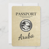 Champagne Aruba Passport Uitnodiging voor een brui (Achterkant)