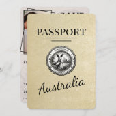Champagne Australia Passport Bewaar de datum Save The Date (Voorkant / Achterkant)