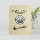 Champagne Australia Passport Bewaar de datum Save The Date (Staand voorkant)