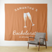 Champagne Bachelorette-feest achtergrond Boho leuk Wandkleed (In Situ (horizontaal))