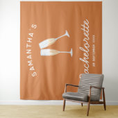 Champagne Bachelorette-feest achtergrond Boho leuk Wandkleed (In situ)