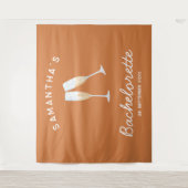 Champagne Bachelorette-feest achtergrond Boho leuk Wandkleed (Voorkant)