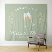 Champagne Bachelorette Feest Miss tot Mevrouw Bloe Wandkleed (In Situ (horizontaal))