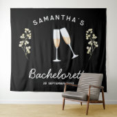 Champagne Bachelorette Party Achtergrond Boho Flor Wandkleed (In Situ (horizontaal))