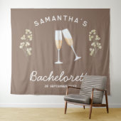 Champagne Bachelorette Party Achtergrond Boho Flor Wandkleed (In Situ (horizontaal))