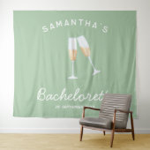 Champagne Bachelorette Party Achtergrond Boho Fun Wandkleed (In Situ (horizontaal))