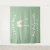 Champagne Bachelorette Party Achtergrond Boho Fun Wandkleed (Voorkant)